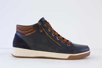 ARA - 24499-92 LACED ANKLE BOOT - NAVY/TAN