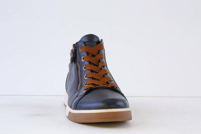 ARA - 24499-92 LACED ANKLE BOOT - NAVY/TAN