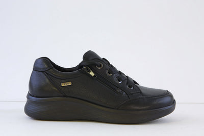 G COMFORT - P-811S LACED COMFORT SHOE - BLACK LEATHER