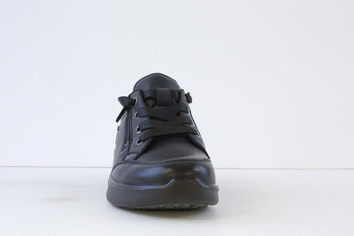 G COMFORT - P-811S LACED COMFORT SHOE - BLACK LEATHER