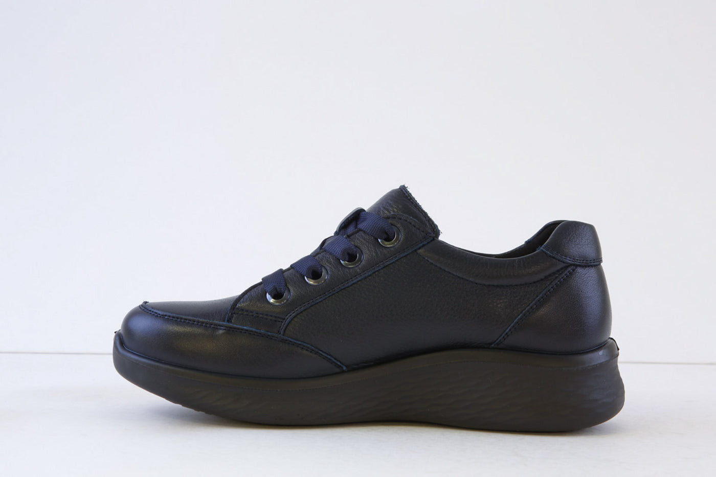 G COMFORT - P-811L LACED COMFORT SHOE - NAVY LEATHER