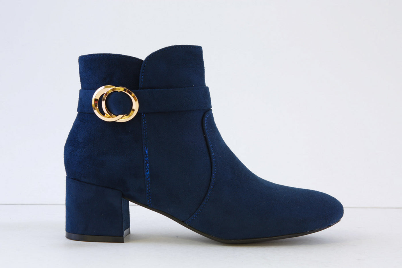 MILLIE & CO - DEBBLE LOW HEEL BOOT - NAVY SUEDE