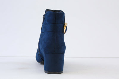 MILLIE & CO - DEBBLE LOW HEEL BOOT - NAVY SUEDE