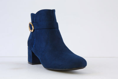 MILLIE & CO - DEBBLE LOW HEEL BOOT - NAVY SUEDE