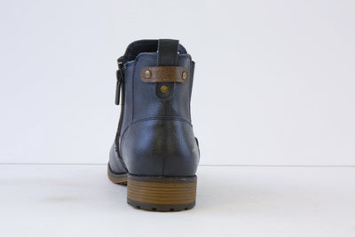 MUSTANG - 1265522/820 FLAT ANKLE BOOT - NAVY