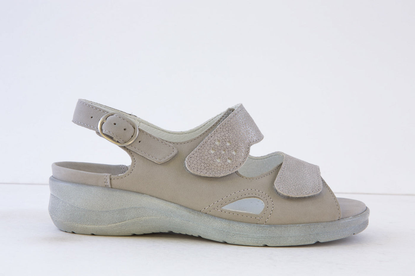 WALDLAUFER - 811004 324 MERLE-COMFORT SANDAL (M FIT) - GREY/SILVER