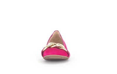 GABOR - 42.625.21 FLAT SHOE WITH CHAIN DETAIL - PINK SUEDE