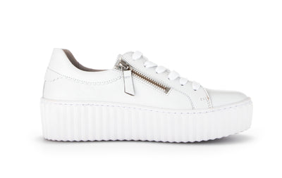 GABOR - 43.200.21 HIGH PLATFORM DOUBLE ZIP FASHION RUNNER - WHITE