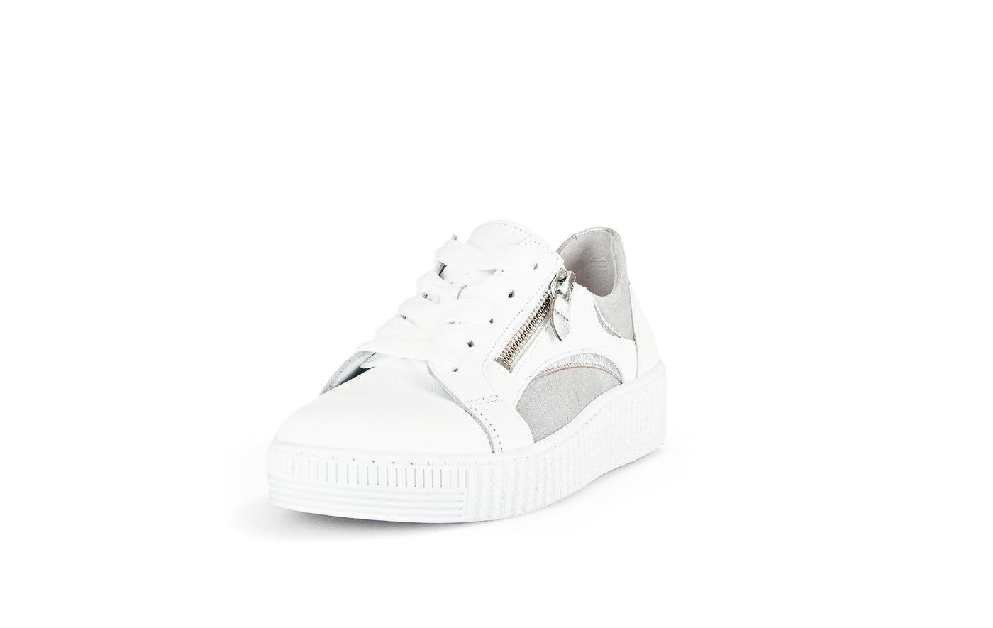 GABOR - 43.330.29 LACED/ZIP FASHION SHOE - WHITE/GREY
