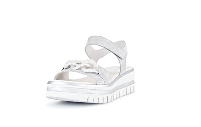 GABOR - 44.624.19 MEDIUM WEDGE SANDAL - LIGHT GREY SUEDE