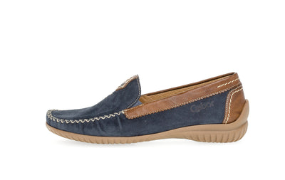 GABOR - 46.090.46 FLAT LOAFER - NAVY/TAN