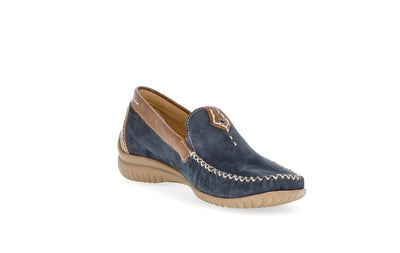 GABOR - 46.090.46 FLAT LOAFER - NAVY/TAN