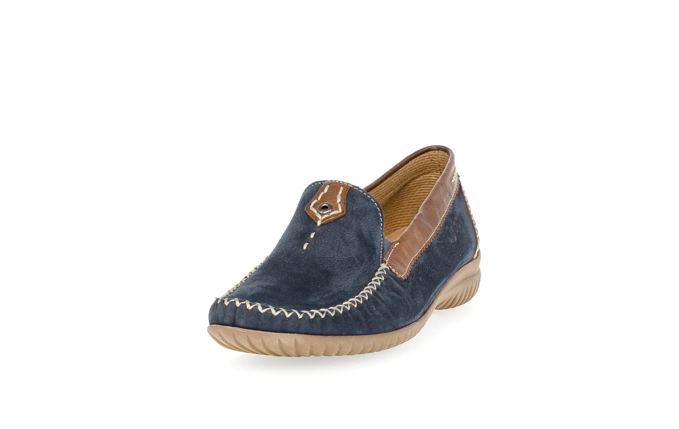 GABOR - 46.090.46 FLAT LOAFER - NAVY/TAN