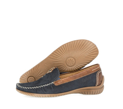GABOR - 46.090.46 FLAT LOAFER - NAVY/TAN