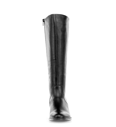 GABOR - 51.658.27 LOW BLOCK HEEL LONG BOOT - BLACK LEATHER