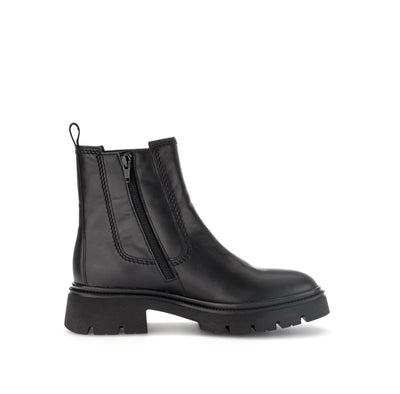 GABOR - 51.850.27 CHUNKY ZIP ANKLE BOOT - BLACK LEATHER