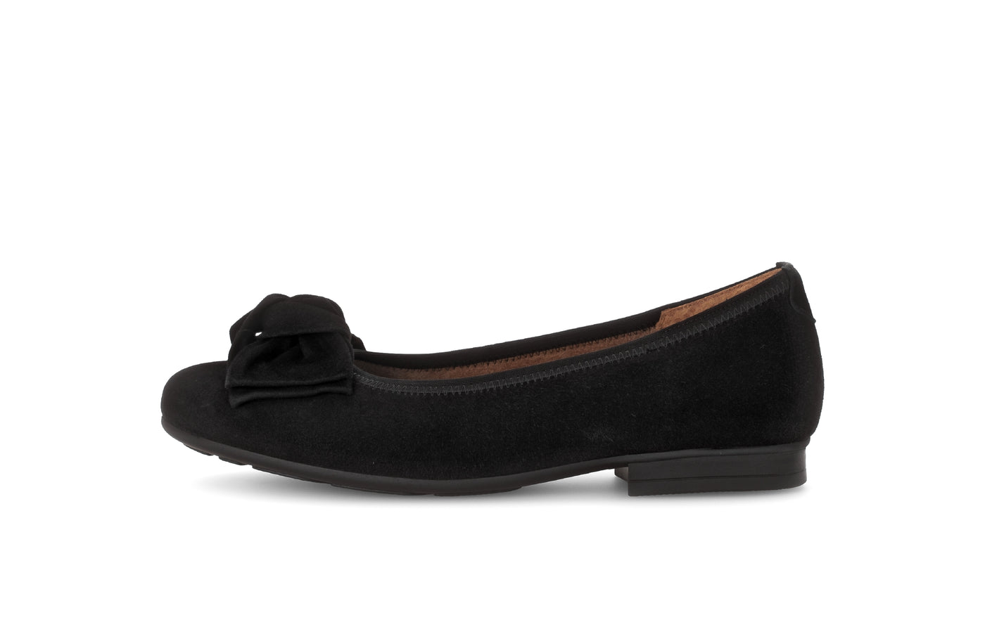 GABOR - 52.462.47 FLAT POMP - BLACK SUEDE