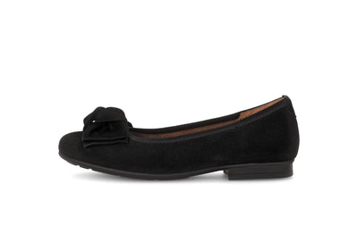 GABOR - 52.462.47 FLAT POMP - BLACK SUEDE