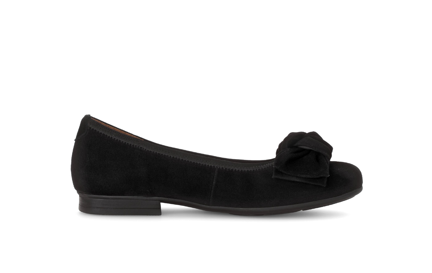 GABOR - 52.462.47 FLAT POMP - BLACK SUEDE