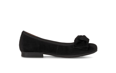 GABOR - 52.462.47 FLAT POMP - BLACK SUEDE