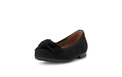 GABOR - 52.462.47 FLAT POMP - BLACK SUEDE