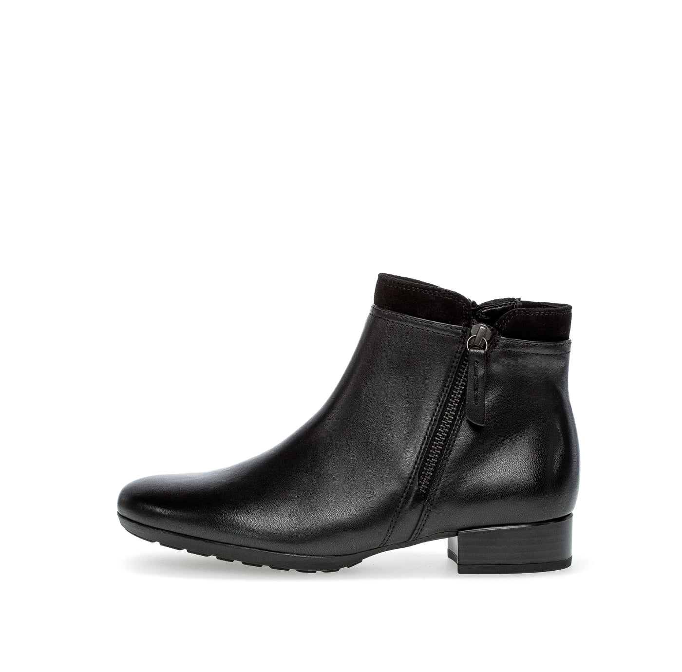 GABOR - 52.718.57 FLAT ANKLE BOOT (H FIT) - BLACK LEATHER