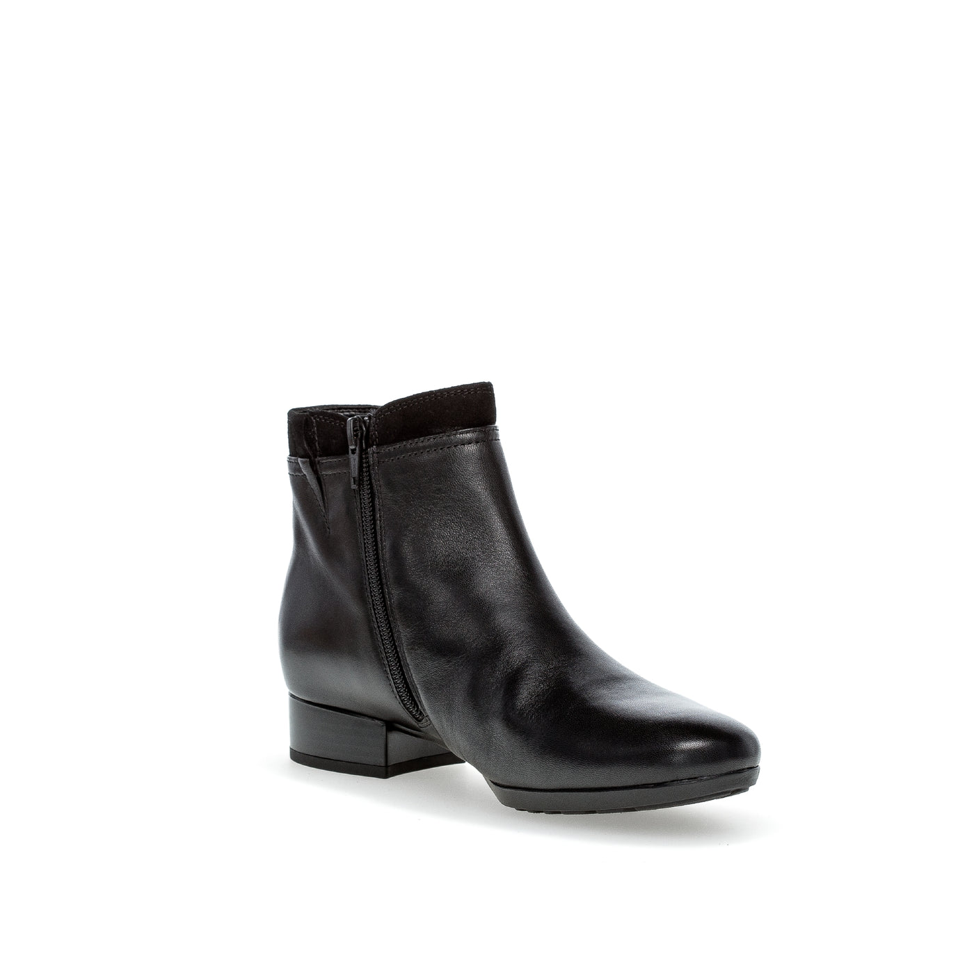 GABOR - 52.718.57 FLAT ANKLE BOOT (H FIT) - BLACK LEATHER