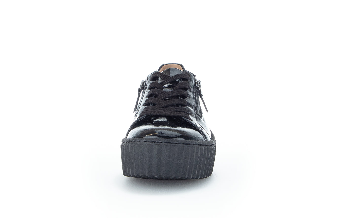 GABOR - 53.200.97 LACED WEDGE SHOE - BLACK PATENT