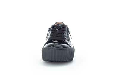 GABOR - 53.200.97 LACED WEDGE SHOE - BLACK PATENT