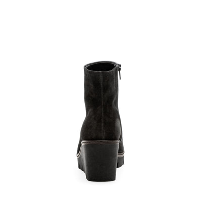 GABOR - 54.780.17 MEDIUM WEDGE ANKLE BOOT - BLACK SUEDE