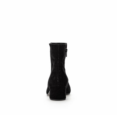 GABOR - 55.680.17 LOW BLOCK HEEL ANKLE BOOT - BLACK SUEDE