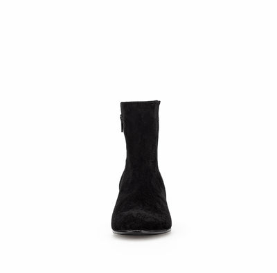 GABOR - 55.680.17 LOW BLOCK HEEL ANKLE BOOT - BLACK SUEDE