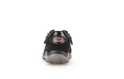 GABOR ROLLING SOFT - 56.968.87 FLAT LACED WALKING SHOE WITH ZIP - BLACK NUBUCK