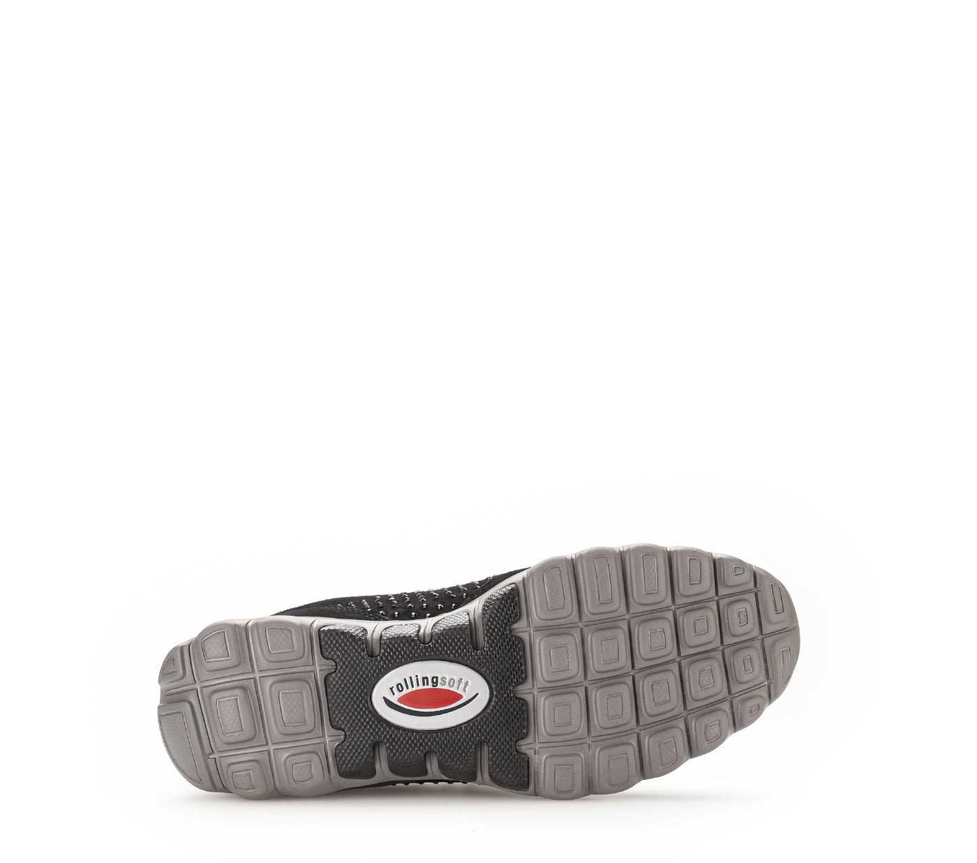 GABOR ROLLING SOFT - 56.968.87 FLAT LACED WALKING SHOE WITH ZIP - BLACK NUBUCK
