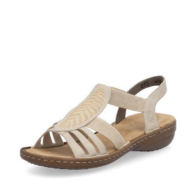 RIEKER - 608C0-62 FLAT COMFORT SANDAL - BEIGE
