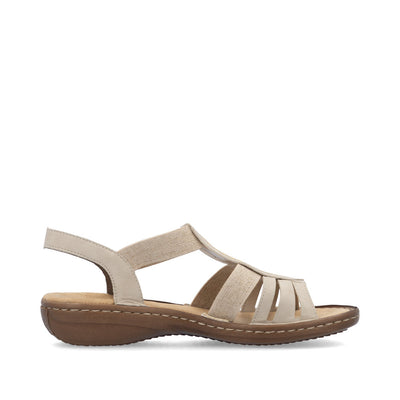 RIEKER - 608C0-62 FLAT COMFORT SANDAL - BEIGE