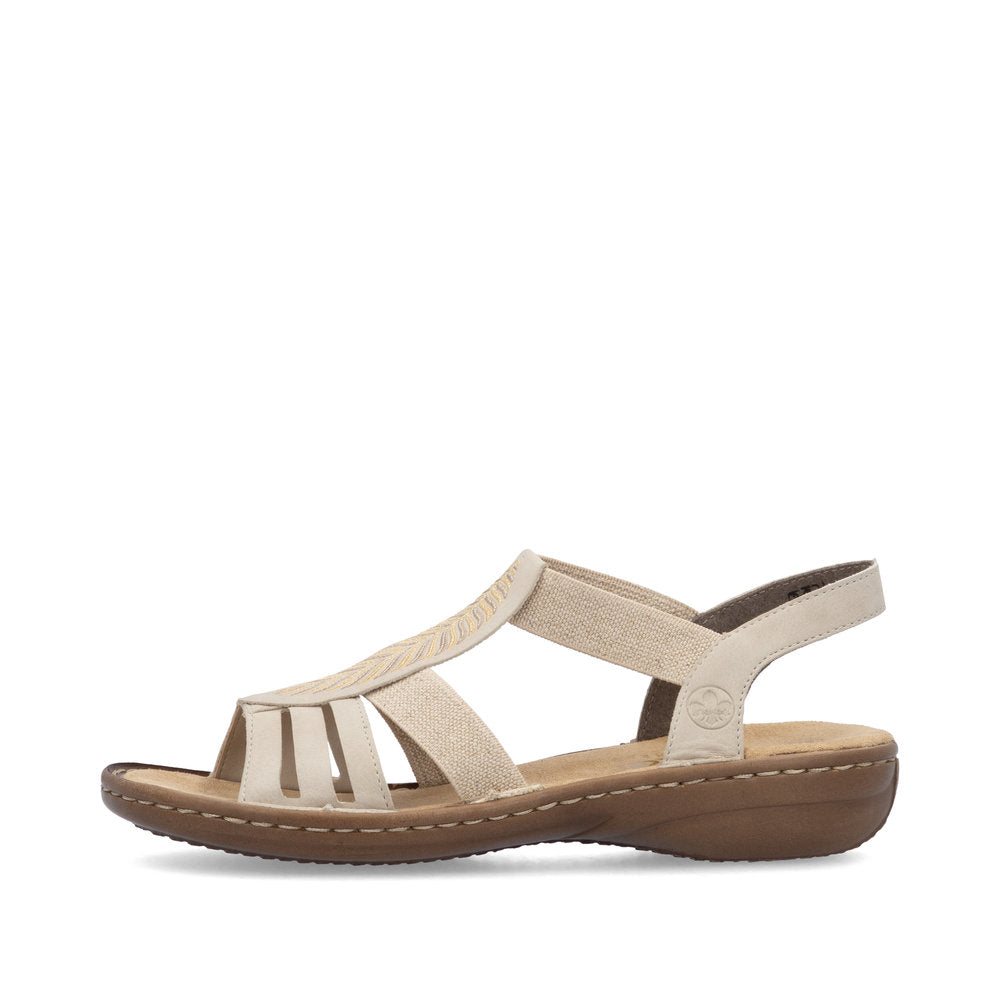 RIEKER - 608C0-62 FLAT COMFORT SANDAL - BEIGE