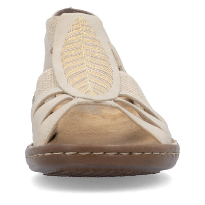 RIEKER - 608C0-62 FLAT COMFORT SANDAL - BEIGE