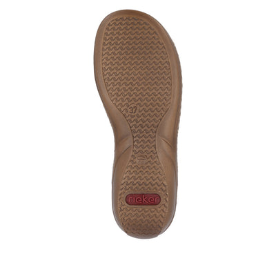 RIEKER - 608C0-62 FLAT COMFORT SANDAL - BEIGE