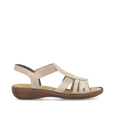 RIEKER - 608C0-62 FLAT COMFORT SANDAL - BEIGE