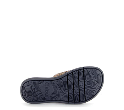 GABOR - 63.751.32 VELCRO BUCKLE SLIDER - LEOPARD PRINT/BLACK LEATHER