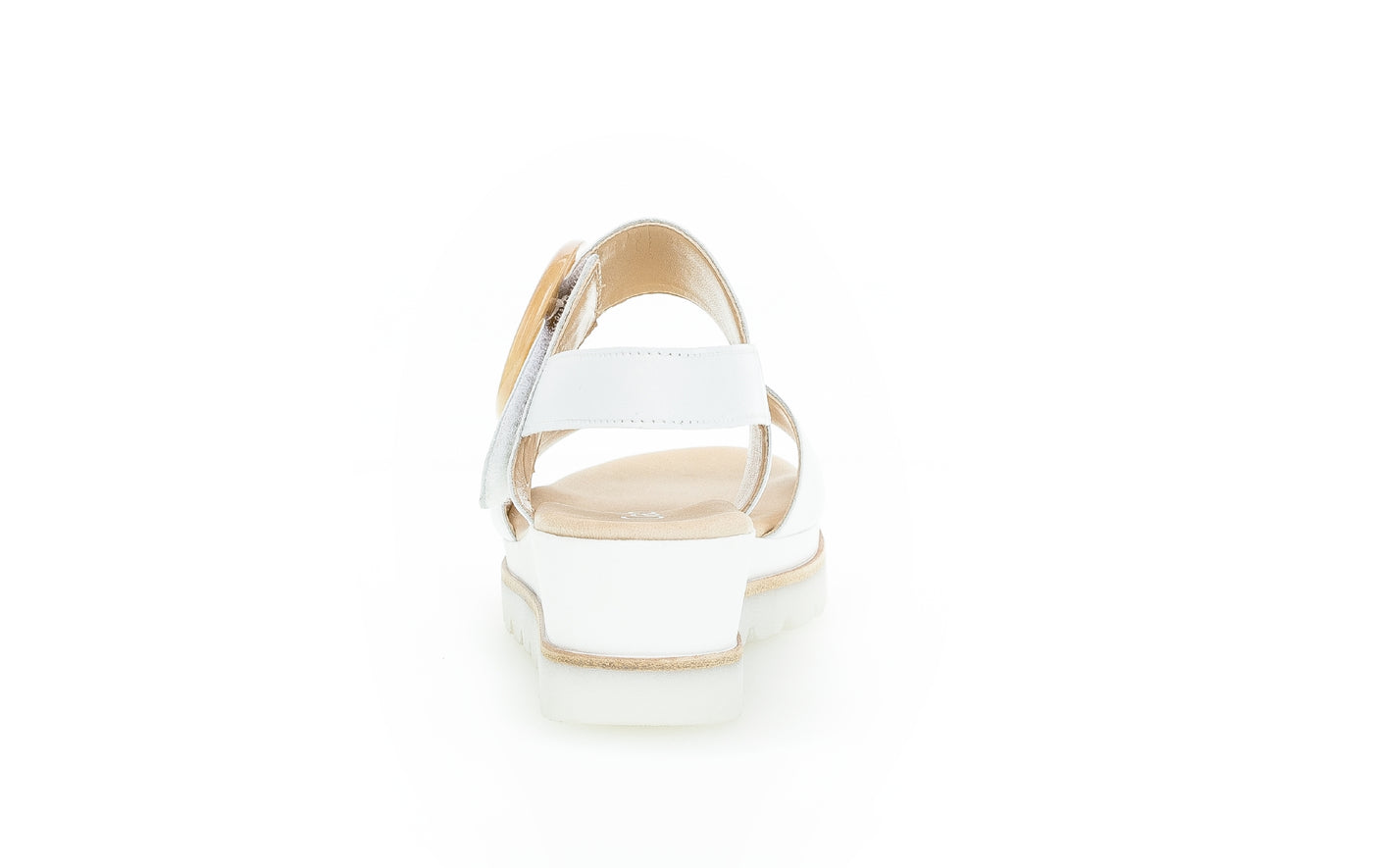 GABOR - 64.645.21 MEDIUM WEDGE SANDAL - WHITE LEATHER