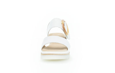 GABOR - 64.645.21 MEDIUM WEDGE SANDAL - WHITE LEATHER