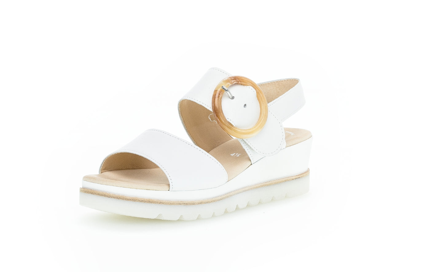 GABOR - 64.645.21 MEDIUM WEDGE SANDAL - WHITE LEATHER