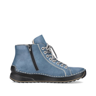 RIEKER - 71510-14 LACED ANKLE BOOT WITH ZIP - BLUE