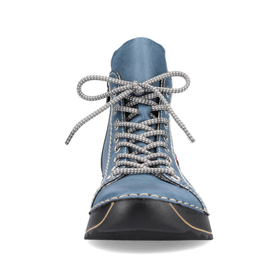 RIEKER - 71510-14 LACED ANKLE BOOT WITH ZIP - BLUE