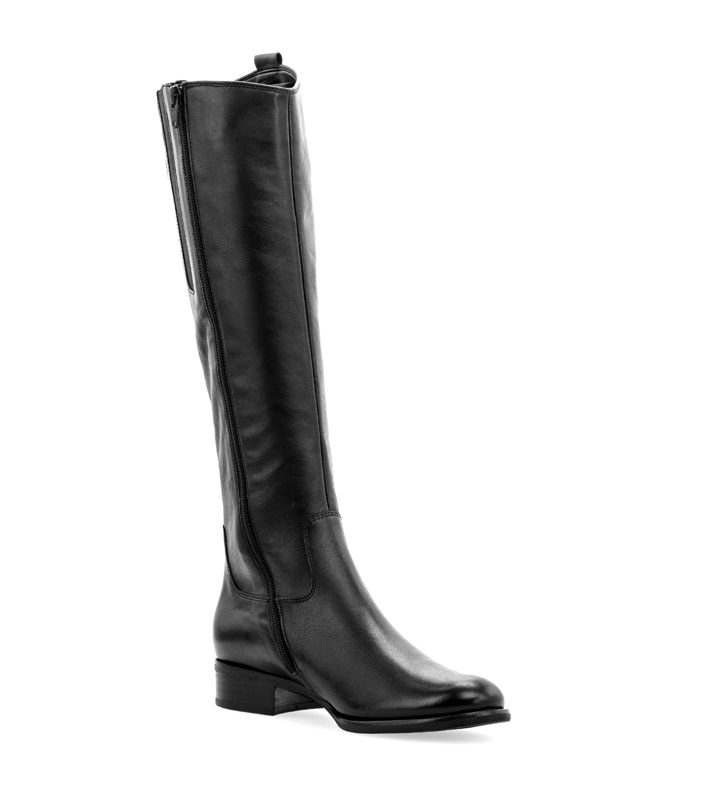 GABOR - 71.648.27 LOW HEEL LONG BOOT - BLACK LEATHER