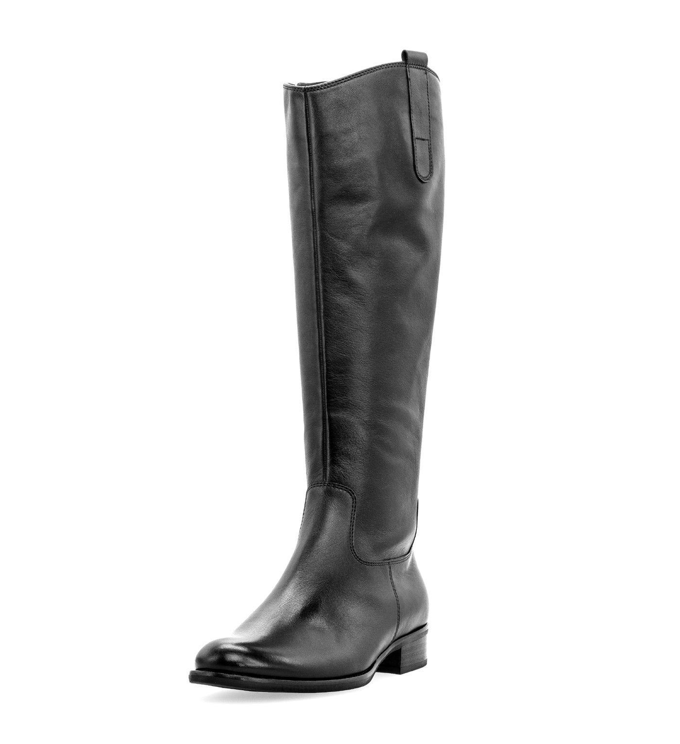 GABOR - 71.648.27 LOW HEEL LONG BOOT - BLACK LEATHER