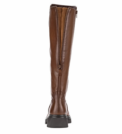 GABOR - 71.859.24 FLAT FULL-LENGTH CHUNKY (ZIP) BOOT - TAN LEATHER