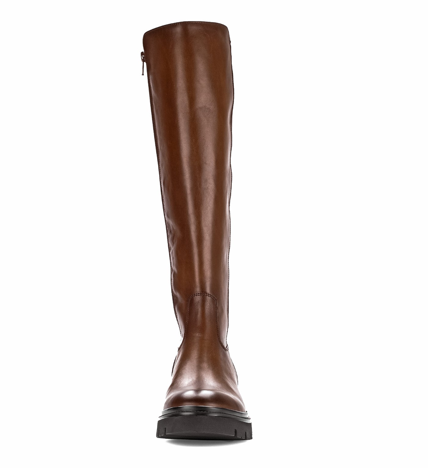 GABOR - 71.859.24 FLAT FULL-LENGTH CHUNKY (ZIP) BOOT - TAN LEATHER